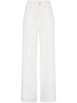 Brunello Cucinelli five-pocket wide-leg jeans - White