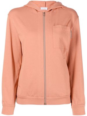 Brunello Cucinelli fleece zip-up hoodie - Pink