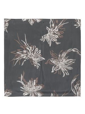 Brunello Cucinelli floral print foulard - Grey