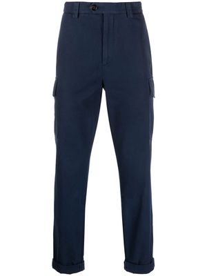 Brunello Cucinelli four-pocket cotton cargo trousers - Blue