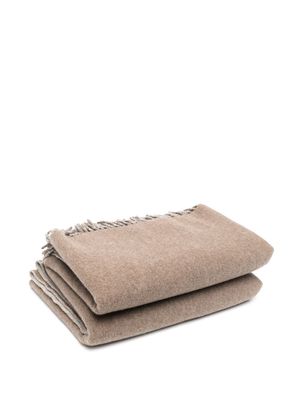 Brunello Cucinelli frayed-edge cashmere blanket - Brown
