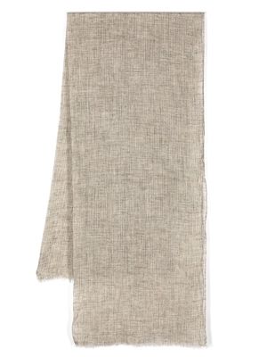Brunello Cucinelli frayed edge lightweight scarf - Neutrals