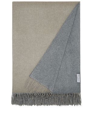 Brunello Cucinelli frayed-edge silk blanket - Neutrals
