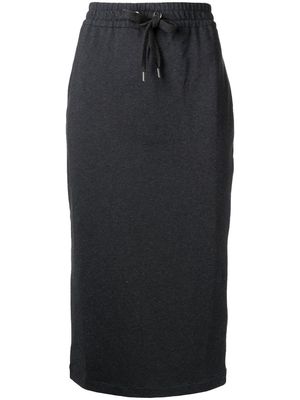 Brunello Cucinelli French-terry pencil skirt - Black