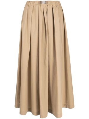 Brunello Cucinelli fully-pleated midi skirt - Brown