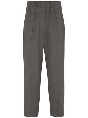 Brunello Cucinelli gathered high-waisted trousers - Grey