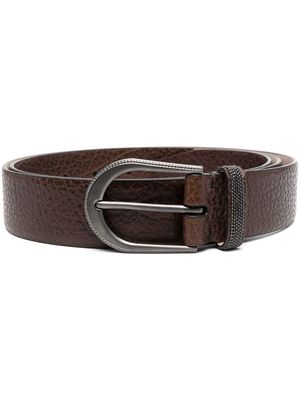 Brunello Cucinelli grained leather belt - Brown