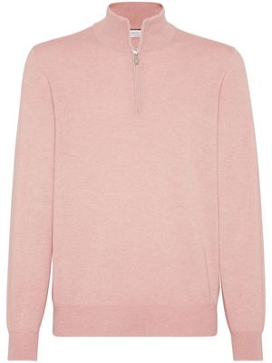 Brunello Cucinelli half-zip cashmere jumper - Pink