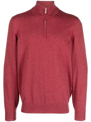Brunello Cucinelli half-zip cashmere jumper - Red
