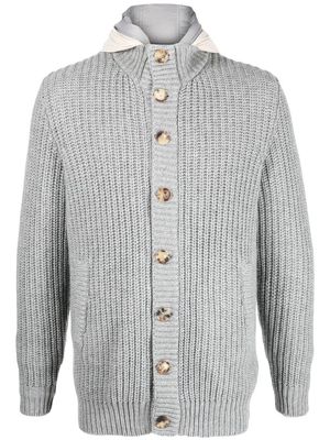 Brunello Cucinelli high-neck cashmere cardigan - Grey