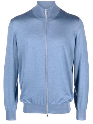 Brunello Cucinelli high-neck zip-up jumper - Blue