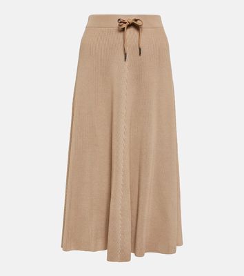 Brunello Cucinelli High-rise cotton midi skirt