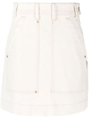 Brunello Cucinelli high-rise dyed mini skirt - White