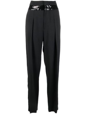 Brunello Cucinelli high-rise sequin-detail trousers - Black