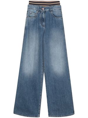 Brunello Cucinelli high-rise wide-leg jeans - Blue