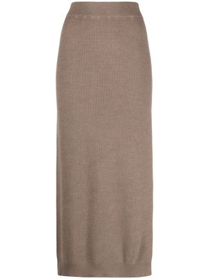 Brunello Cucinelli high-waist knitted skirt - Brown