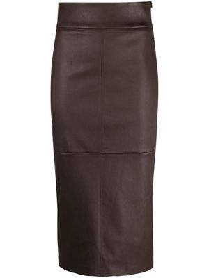 Brunello Cucinelli high-waist pencil skirt - Brown