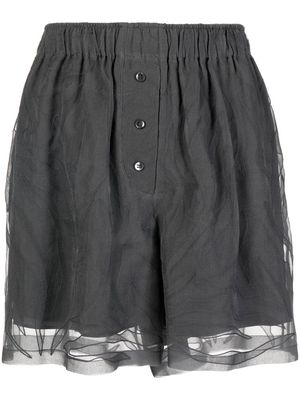 Brunello Cucinelli high-waist silk shorts - Grey