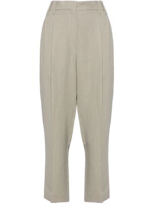 Brunello Cucinelli high-waist straight-leg trousers - Green