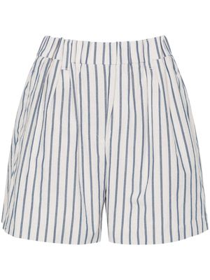 Brunello Cucinelli high-waist striped shorts - Blue