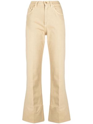 BRUNELLO CUCINELLI high-waisted cotton flared trousers - Neutrals