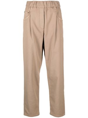 Brunello Cucinelli high-waisted elasticated-waist trousers - Neutrals