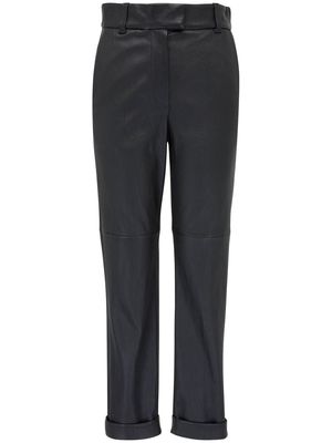 Brunello Cucinelli high-waisted leather trousers - Black