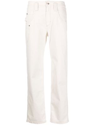 Brunello Cucinelli high-waisted straight-leg trousers - White