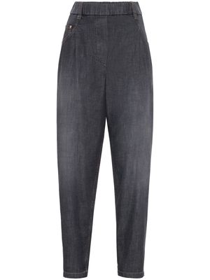 Brunello Cucinelli high-waisted tapered jeans - Grey