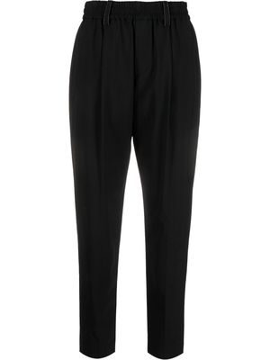 BRUNELLO CUCINELLI high-waisted tapered trousers - Black