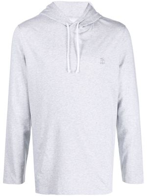 Brunello Cucinelli hooded long-sleeve T-Shirt - Grey