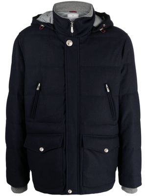Brunello Cucinelli hooded padded jacket - Blue