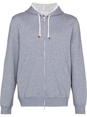 Brunello Cucinelli hooded track jacket - Grey