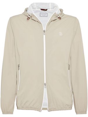 Brunello Cucinelli hooded zip-fastening jacket - Neutrals