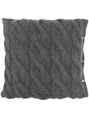 Brunello Cucinelli intarsia-knit square pillow - Grey