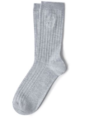 Brunello Cucinelli intarsia-logo knitted socks - Grey