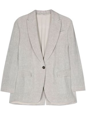 Brunello Cucinelli intertwined linen-blend blazer - Grey