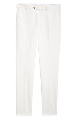 Brunello Cucinelli Italian Fit Cotton Gabardine Chino Pants in C2200 White