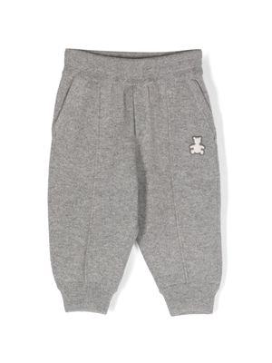 Brunello Cucinelli Kids bear-motif cashmere track pants - Grey