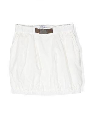Brunello Cucinelli Kids belted cotton skirt - White