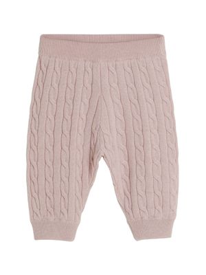 Brunello Cucinelli Kids Bernie cable-knit cashmere trousers - Pink