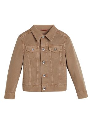 Brunello Cucinelli Kids buttoned denim jacket - Brown