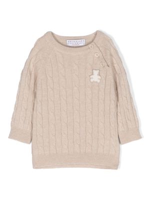 Brunello Cucinelli Kids cable-knit cashmere jumper - Neutrals