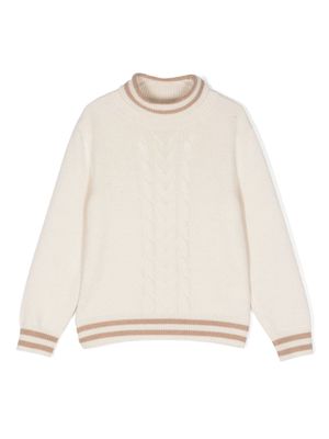 Brunello Cucinelli Kids cable-knit cashmere jumper - White