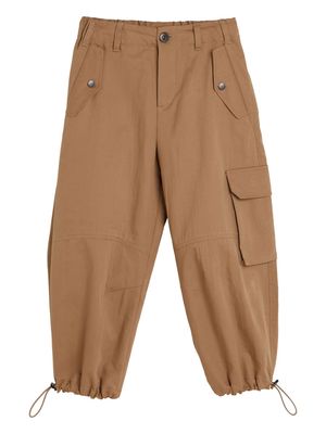 Brunello Cucinelli Kids cargo-pocket wide-leg trousers - Brown