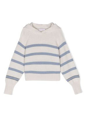 Brunello Cucinelli Kids cashmere hooded sweater - Neutrals
