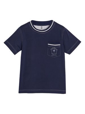 Brunello Cucinelli Kids chest-pocket cotton T-shirt - Blue