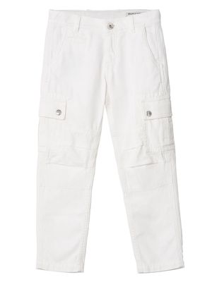 Brunello Cucinelli Kids cotton cargo trousers - White