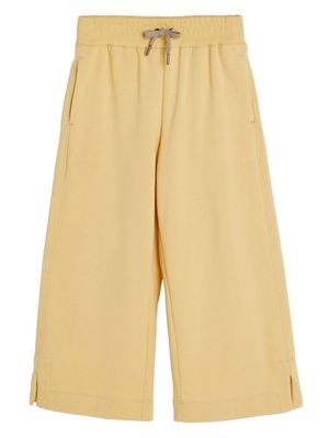 Brunello Cucinelli Kids drawstring-waist cotton trousers - Yellow