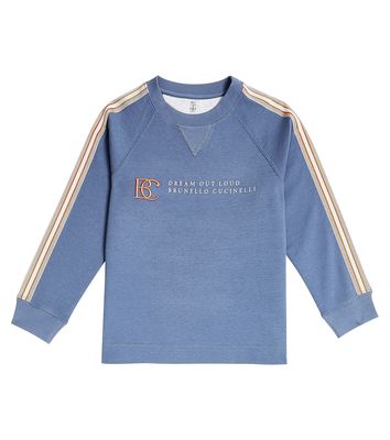 Brunello Cucinelli Kids Embroidered cotton jersey sweatshirt